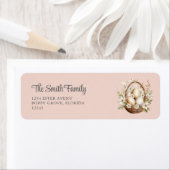 春の花エッグズパステルピンク差出人住所 ラベル (インサイチュ)