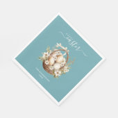 春の花エッグティール（緑がかった色）ハッピーイースター スタンダードランチョンナプキン (角)