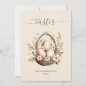 春の花エッグパステルハッピーイースターグリーティング シーズンカード (正面)