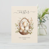 春の花エッグパステルハッピーイースターグリーティング シーズンカード (スタンド正面)