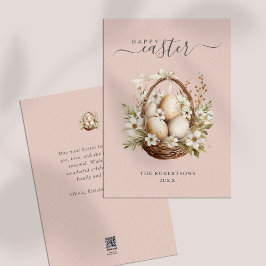 春の花エッグパステルハッピーイースターグリーティング シーズンカード