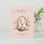 春の花エッグパステルハッピーイースターグリーティング シーズンカード (スタンド正面)