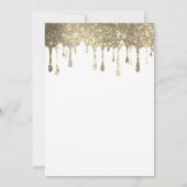 春の花エッフェルタワー金ゴールドドリップススウィート16 招待状 (裏面)