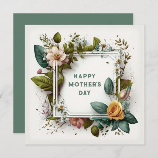 春の花エレガントフレームマザーズデイカード シーズンカード (正面/裏面)