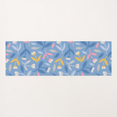 春の花カスタムブルー&ピンクパーソナライズされた ヨガマット (裏面(横))