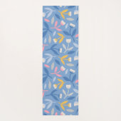 春の花カスタムブルー&ピンクパーソナライズされた ヨガマット (裏面)