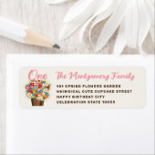 春の花カップケーキ1st誕生日住所 シール (インサイチュ)