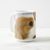 春の花カバリヤキングチャールズスパニエル犬マグ コーヒーマグカップ (正面左)