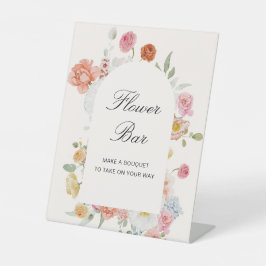 春の花カラフルアーチフラワーバー 台座サイン