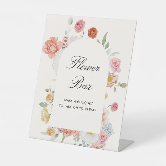 春の花カラフルアーチフラワーバー 台座サイン (正面)