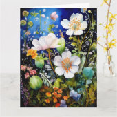 春の花カラフルカード カード (黄色い花)