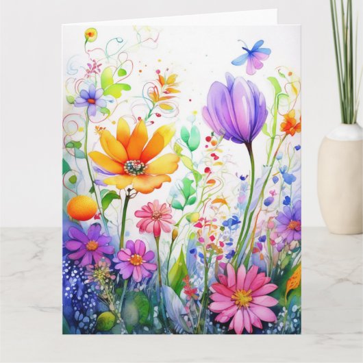 春の花カラフルカード カード (正面)
