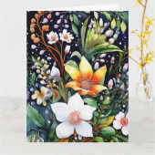 春の花カラフルカード カード (黄色い花)