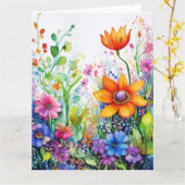 春の花カラフルカード カード (黄色い花)