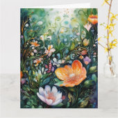 春の花カラフルカード カード (黄色い花)