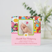 春の花カラフルガーデンベビーガール誕生 案内状 (スタンド正面)