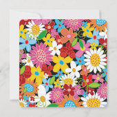 春の花カラフルガーデンベビーガール誕生 案内状 (裏面)