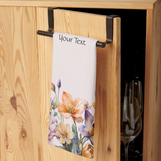 春の花カラフルキッチンタオル キッチンタオル (三つ折り)