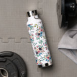 春の花カラフルパッテン ウォーターボトル<br><div class="desc">透明な背景の上にシームレスなパターンのカラフル春の花の水色。</div>