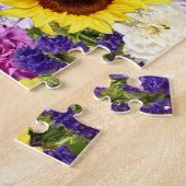 春の花カラフルフローラコラージュ写真 ジグソーパズル (側面)