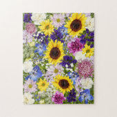 春の花カラフルフローラコラージュ写真 ジグソーパズル (縦)
