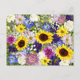 春の花カラフルフローラコラージュ写真 ポストカード