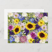 春の花カラフルフローラコラージュ写真 ポストカード (正面/裏面)