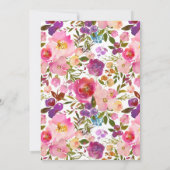 春の花カラフルブライダルシャワー招待 招待状 (裏面)