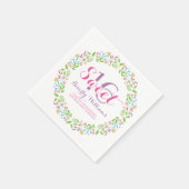 春の花カラフルリーススウィート16 3 スタンダードカクテルナプキン (角)