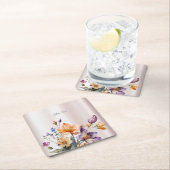 春の花カラフル紙コースター スクエアペーパーコースター (インサイチュ)