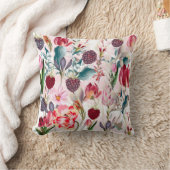春の花カラフル花柄 クッション (ブランケット)