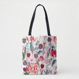 春の花カラフル花柄 トートバッグ