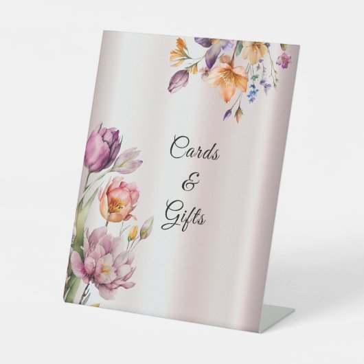 春の花カラフル表のシンボルや象徴 台座サイン (正面)