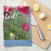 春の花カラフル開花ギフトティータオル キッチンタオル (四つ折り)