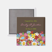 春の花ガーデンの後ずっと楽しく結婚過ごす マグネット (正面/裏面)