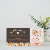 春の花ガーデン誕生日招待状フォトカード (スタンド正面)