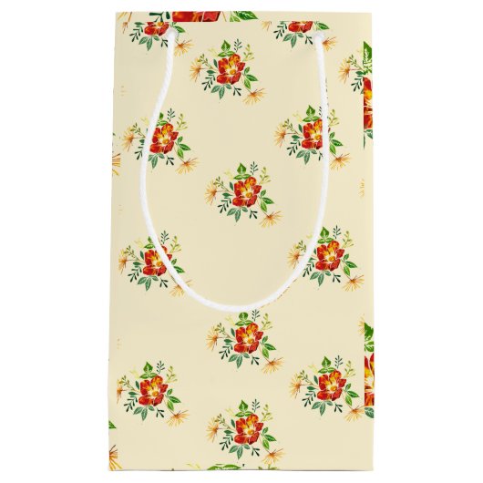 春の花ギフトバッグ スモールペーパーバッグ (正面)