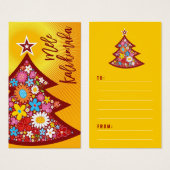 春の花クリスマスツリーパーティーDIYギフトラベル (正面&裏面)