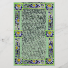 春の花グリーンデニム紙 便箋