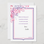 春の花サンキューカード 招待状 (裏面)