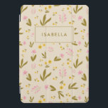春の花ズピンクグリーンフローラ名前をカスタムする iPad PROカバー<br><div class="desc">春の花ピンクグリーンフローラ名前をカスタムするタブレットケース</div>