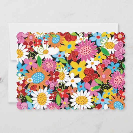 春の花セブンカワイガール7番誕生日招待状 招待状 (裏面)