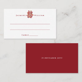 春の花ダブル幸福中国の結婚ズ プレイスカード