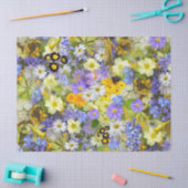 春の花ティッシュペーパー 薄葉紙 (クラフト)