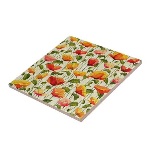 春の花デザイン タイル (側面)