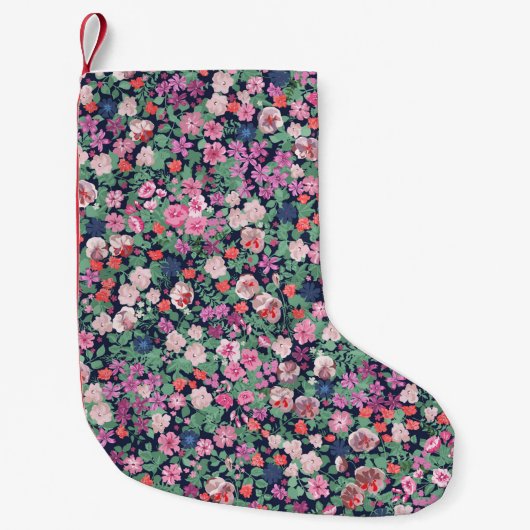 春の花デザイン。継ぎ目のない花柄。Pl スモールクリスマスストッキング (正面)