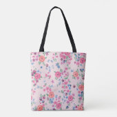 春の花デザイン。継ぎ目のない花柄。Pl トートバッグ (裏面)