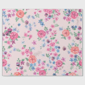 春の花デザイン。継ぎ目のない花柄。Pl ラッピングペーパー (フラット)