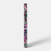 春の花デザイン。継ぎ目のない花柄。Pl iPhoneケース (左側面)