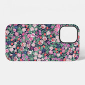 春の花デザイン。継ぎ目のない花柄。Pl iPhoneケース (裏面横)